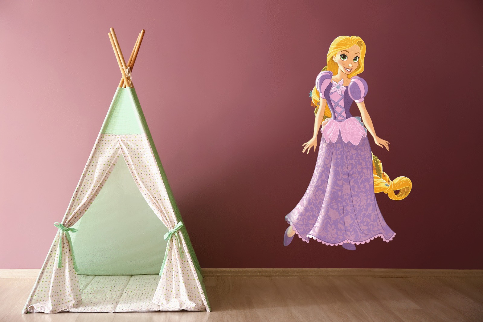 Vinilo Sticker Full color Infantil decorativo Princesa Rapunzel - Imagen 3