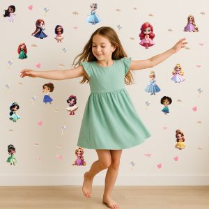 Vinilo Sticker Full color Infantil decorativo Princesas de disney individuales 1mx50cm