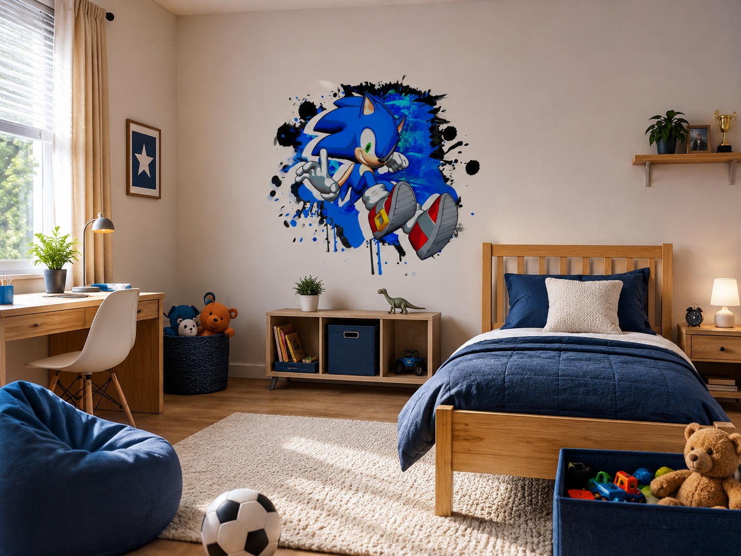 Vinilos Infantil Sonic decorativo Pared 65cmx60cm - Imagen 3