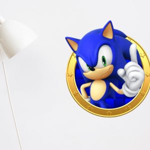Vinilos Sticker Infantil Sonic decorativo Aro Dorado Pared 65cmx60cm