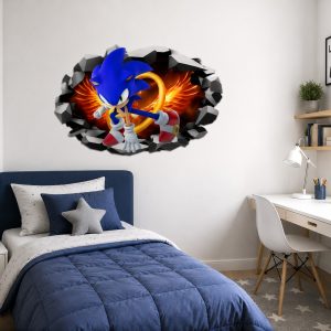 Vinilos Sticker Infantil Sonic decorativo Tunel Pared 80cmx60cm