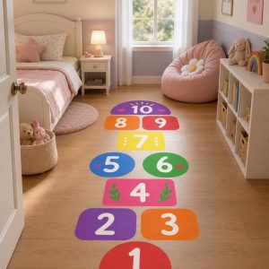 Vinilos Sticker Infantil Rayuela de Piso Antideslizante Sensorial 160x60cm M3