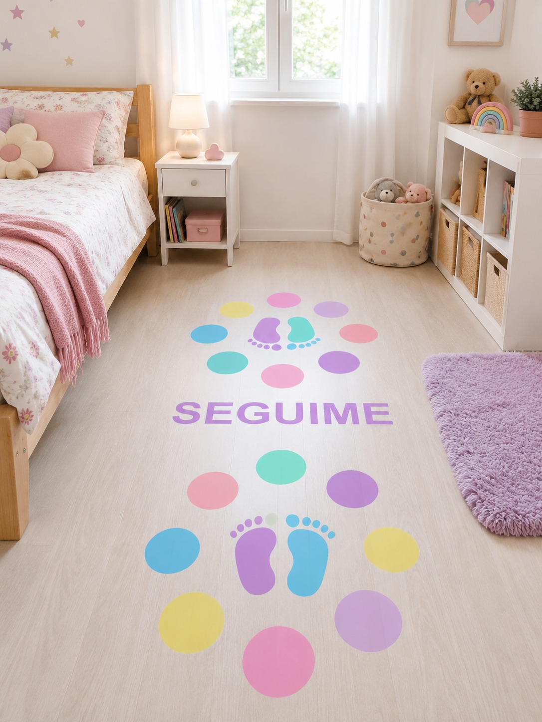 Vinilos Sticker Infantil JUego de Piso Segui mis pasos Antideslizante Sensorial 140x60cm - Imagen 3