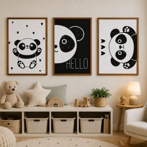 Pack x 3 Cuadros de Oso Panda