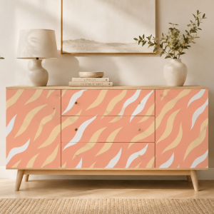 Vinilos Sticker Full Color Murales diseño Animal print Colores claros Salmon