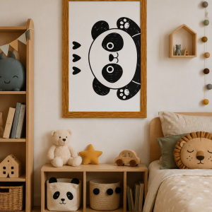 Cuadros de Oso Panda Corazon