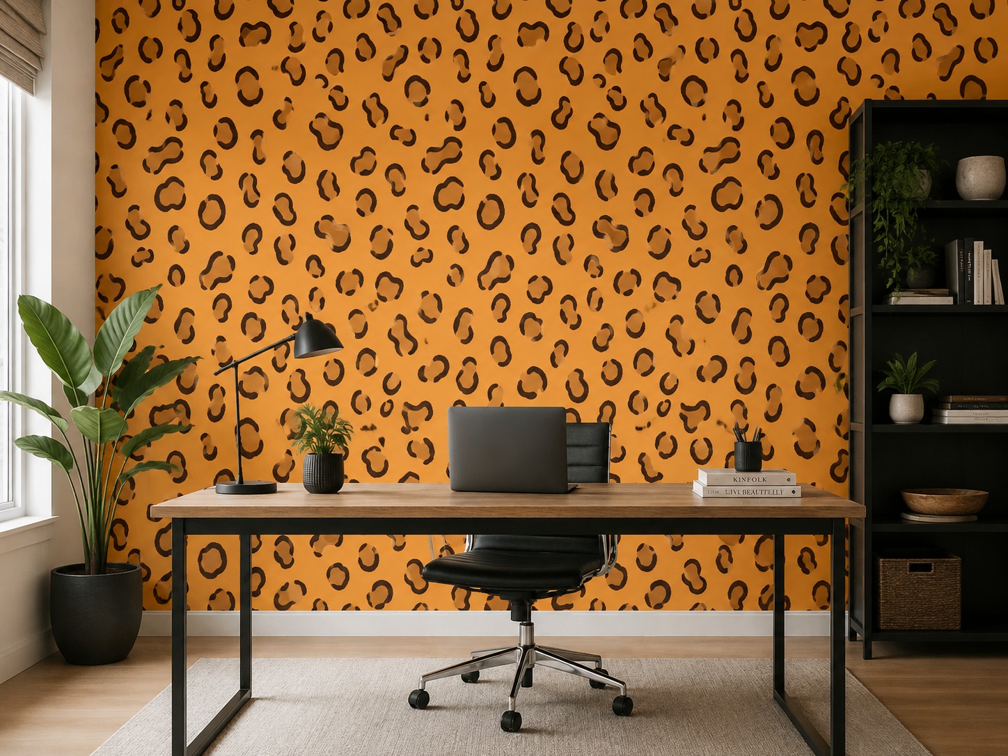 Vinilos Sticker Full Color Murales diseño Animal print Fondo Amarillo