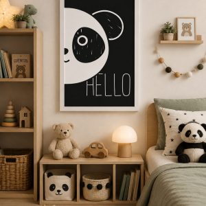 Cuadros de Oso Panda "Hello"