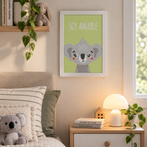 Cuadros de la Colección  "Soy" Animales de la selva Koala Soy Amable