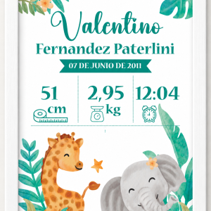 Cuadros de nacimiento Personalizados Selva