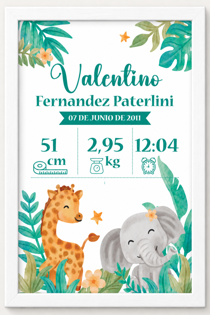 Cuadros de Nacimiento Personalizados