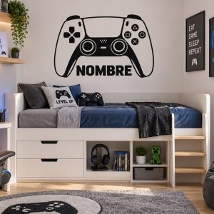 Vinilo Infantil Impreso Decorativo Gamer Joystick 90m x60cm  con Nombre Personalizado