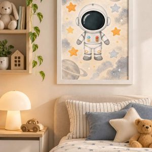 Cuadros Del Espacio Astronauta Con fondo de espacio